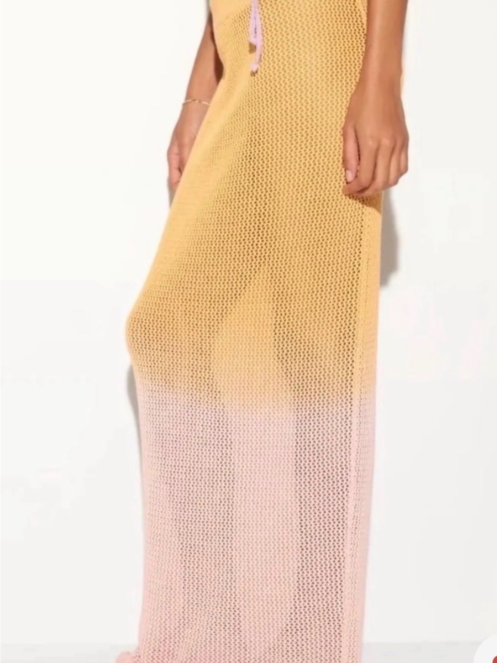 NWT Spiritual Gangster Yellow to Pink Ombre Crochet Maxi Skirt